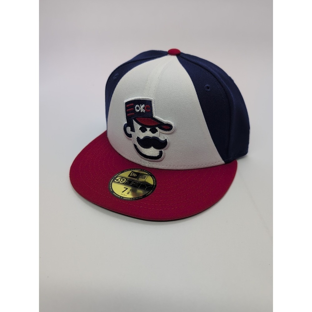Oklahoma City 89ers Abner 89er New Era 59Fifty Fitted Cap Hat 7 1/8 Red/Blue